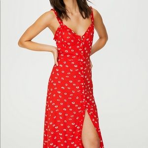 Aritzia Wilfred Red Heartthrob Midi Dress size 6